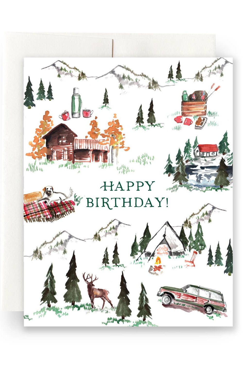 Alpine Lodge Birthday Card