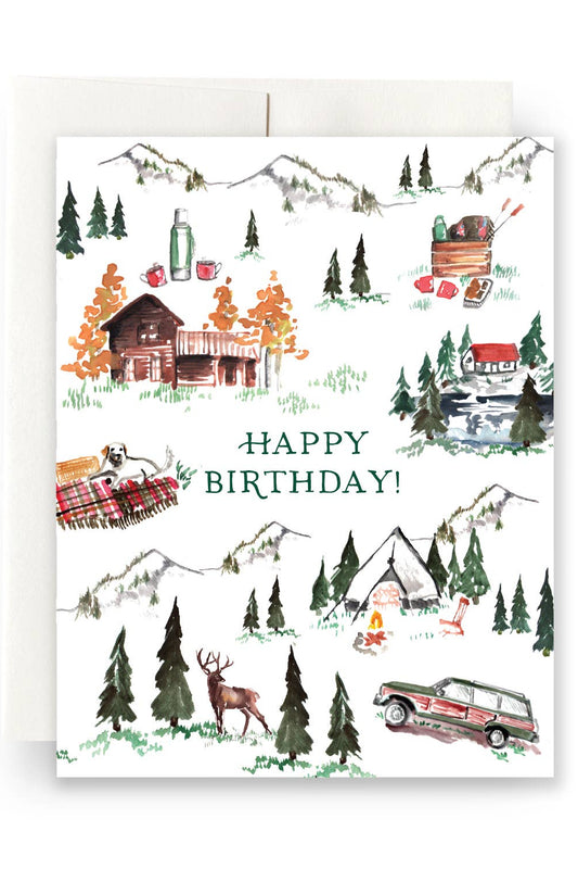 Alpine Lodge Birthday Card