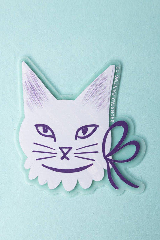 Ribbon Cat Clear Sticker