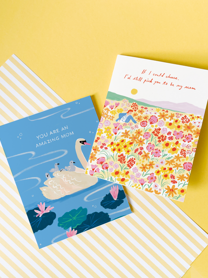 Swan Mom Appreciation Card
