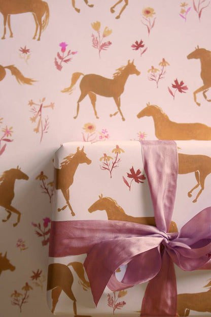 Love Kisses and Horses Wrapping Paper