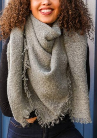 Woven Blanket Scarf | Sage
