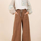 Mineral Wash Wide Leg Pants | Cocoa