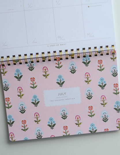2026 Desktop Planner | Block Print Floral