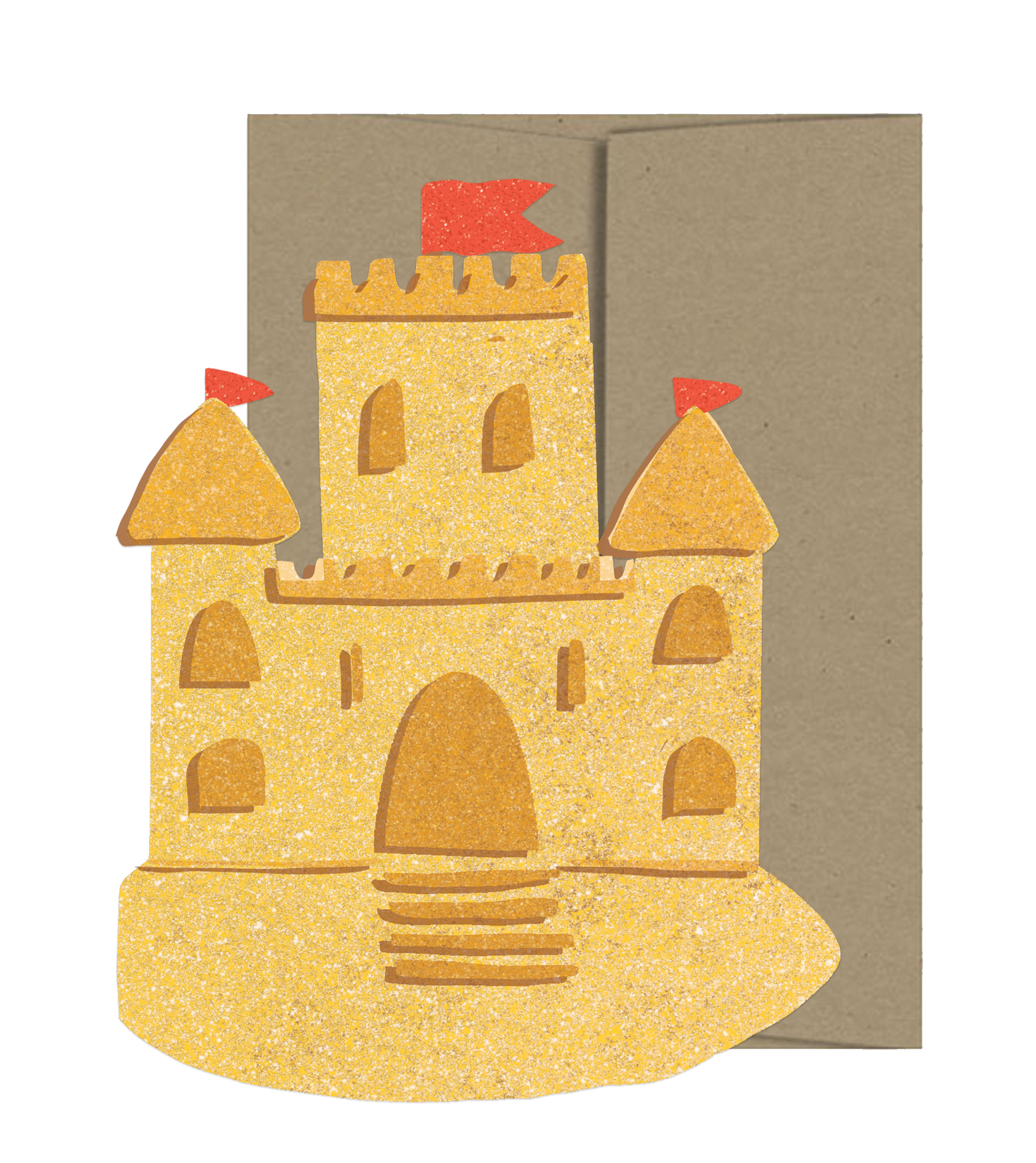 Sandcastle Die Cut Card