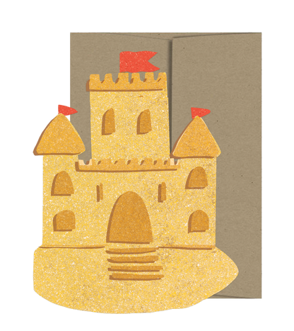 Sandcastle Die Cut Card