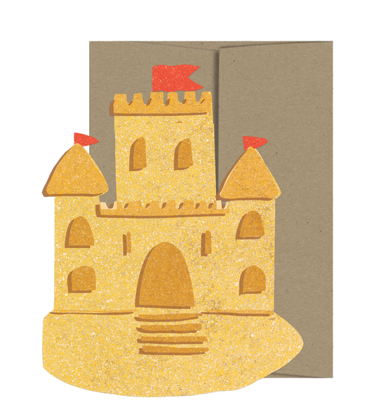 Sandcastle Die Cut Card