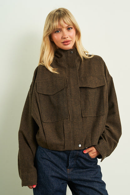 Front Pocket Jacket | Brown