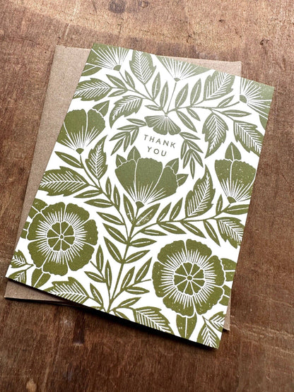 Thank You Green Floral