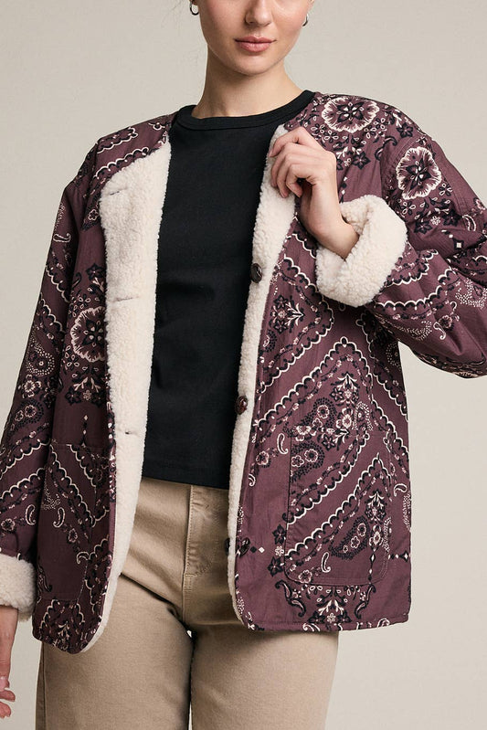 Reversible Sherpa + Paisley Jacket