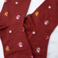 Gingerbread + Snow People Socks | Burgundy