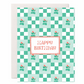 Checkered Rose Birthday Card