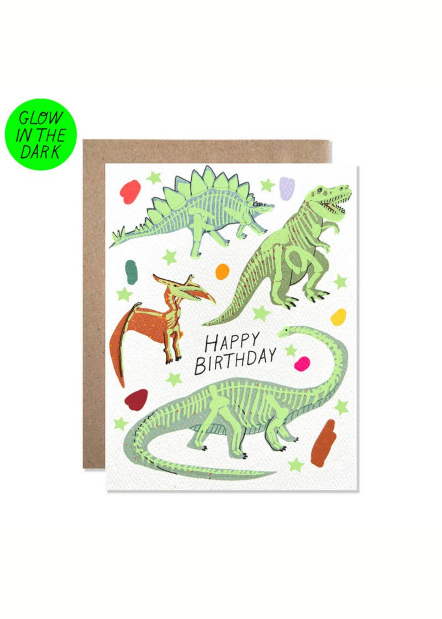 Happy Birthday Dinosaurs Card | Glow in the Dark