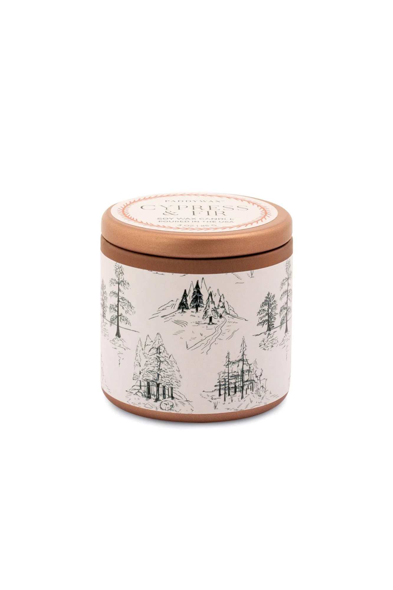 Cypress & Fir Mini Tin Candle | White