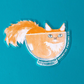 Orange Cat in a Bowl Clear Sticker