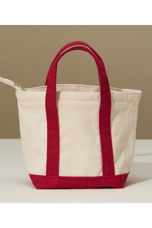 Small Zip Tote Bag | Red