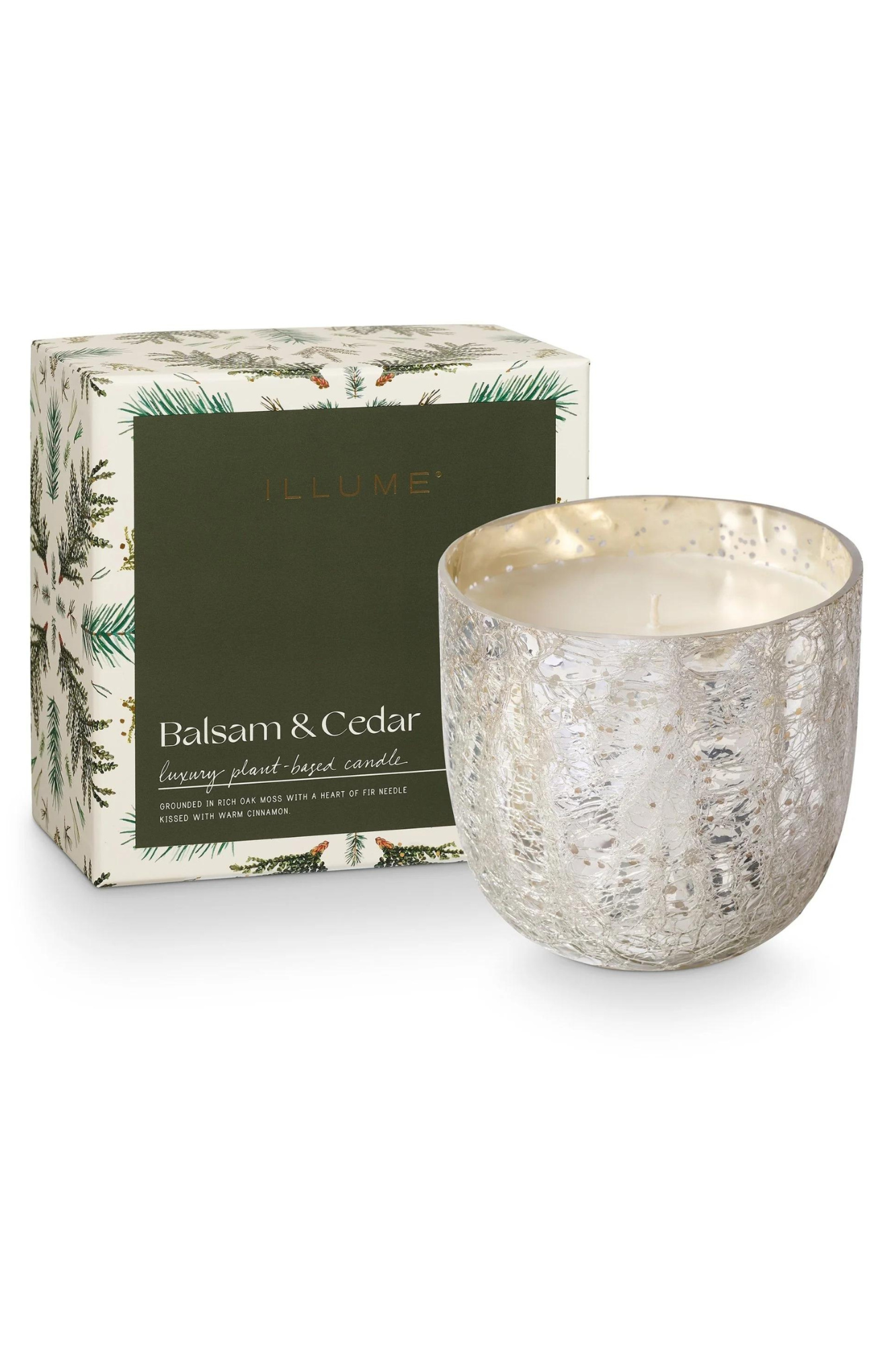 Balsam & Cedar Crackle Glass Candle | 21.5oz