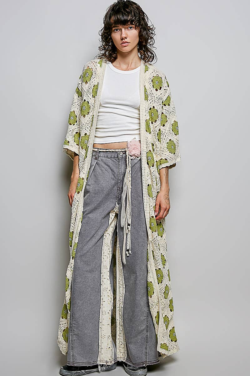 Granny Square Knit Duster