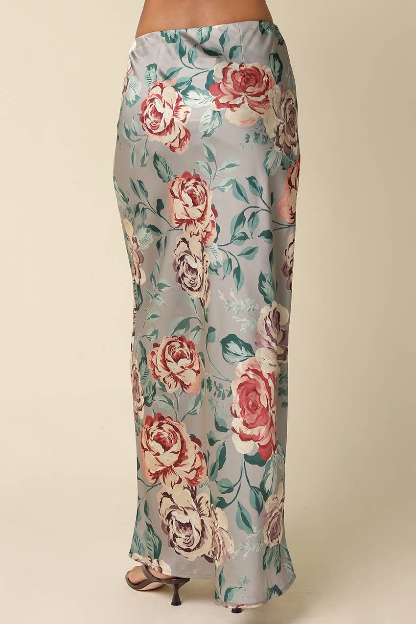 Sage Floral Maxi Skirt