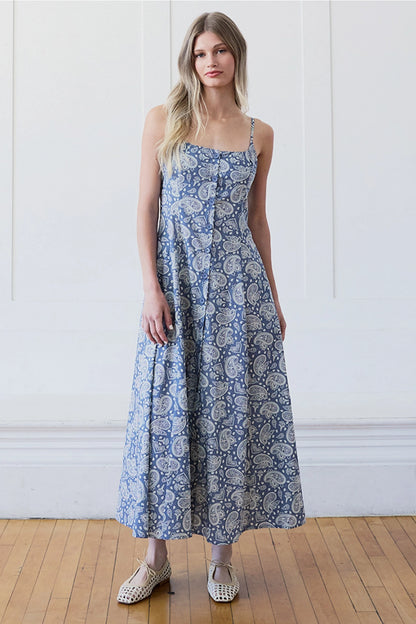Blue Paisley Maxi Dress