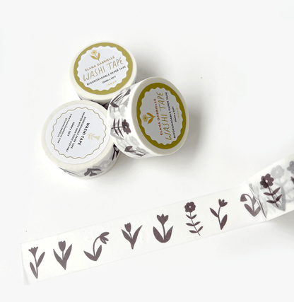 Washi Tape | Brown Flowers