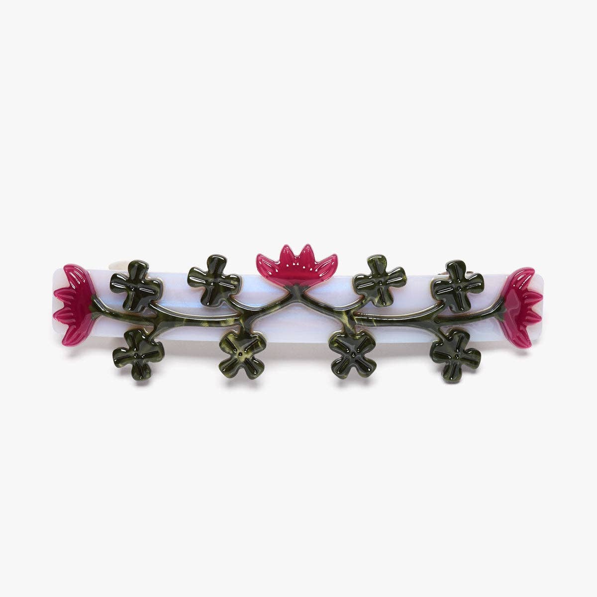 Red Clover + Crimson Flower French Barrette