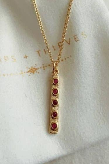 Scarlet Necklace | Ruby CZ