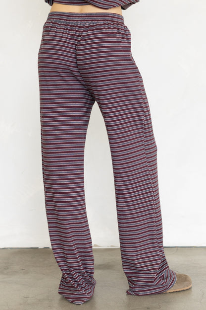 Multi Stripe Lounge Pants | Wine