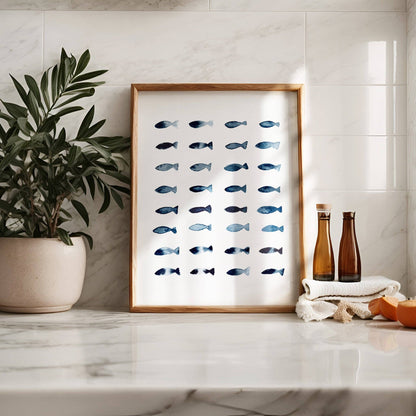 Indigo Fish Print | 8 x 10
