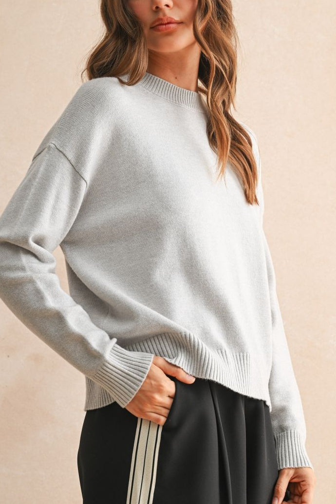 Grey Day Light Sweater Top