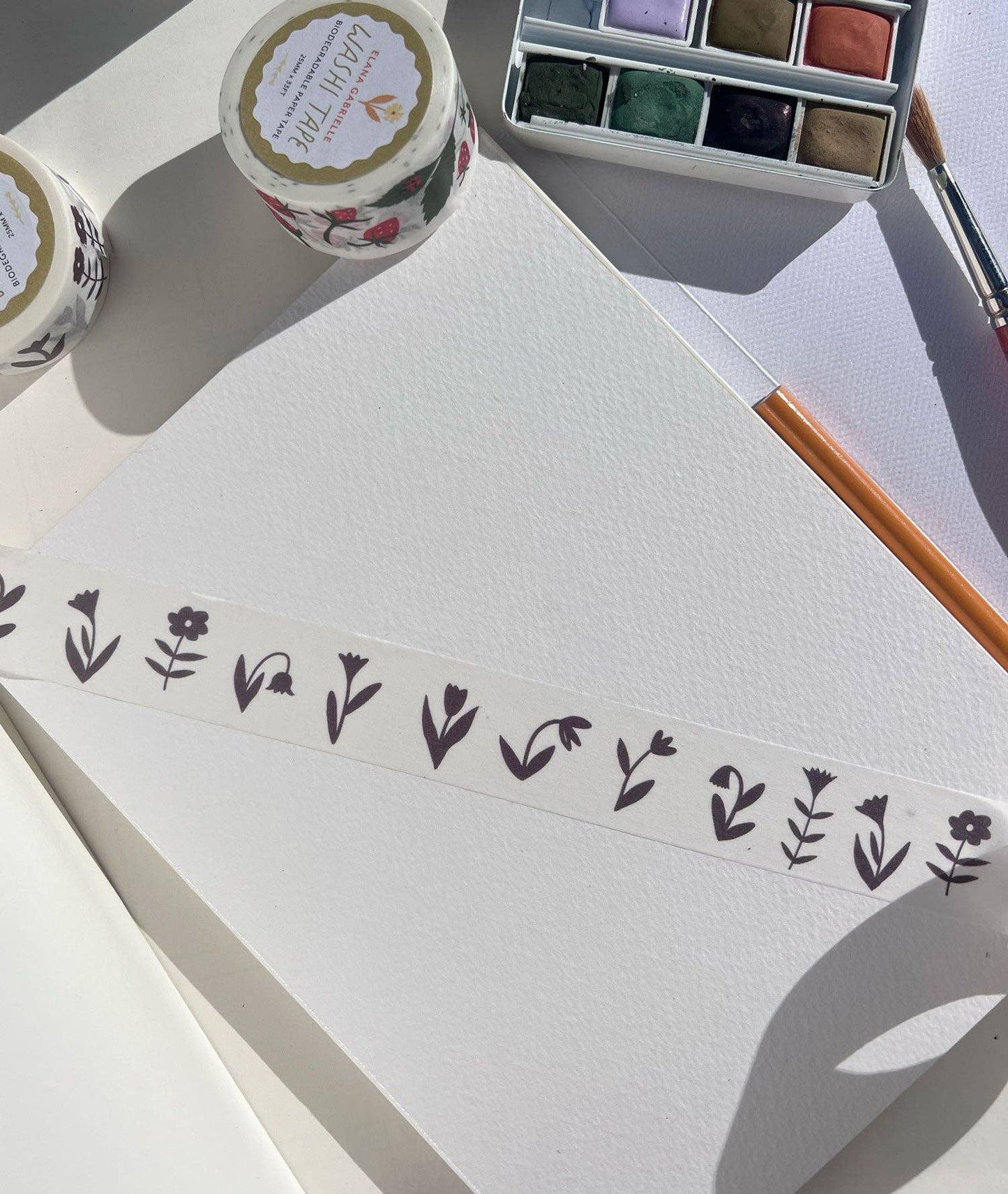 Washi Tape | Brown Flowers