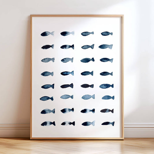 Indigo Fish Print | 8 x 10