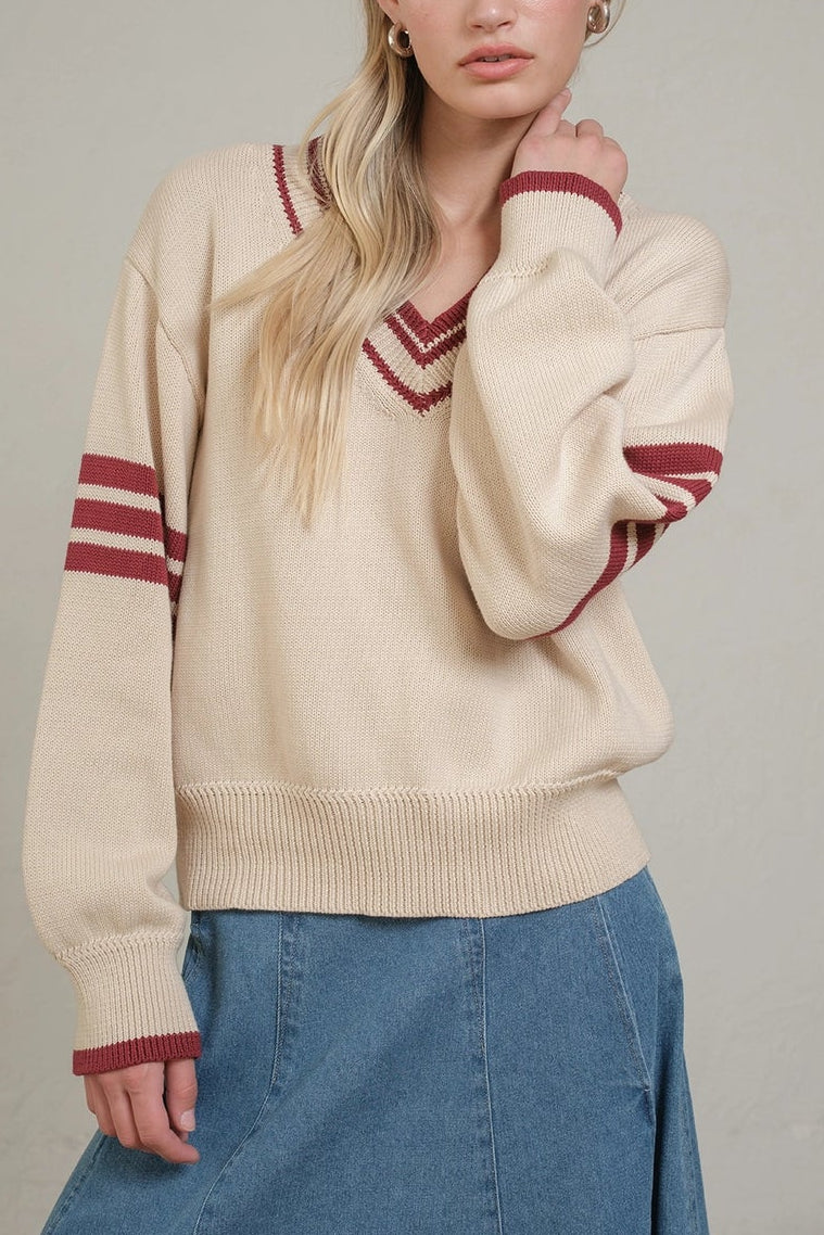 Crimson Varsity Sweater