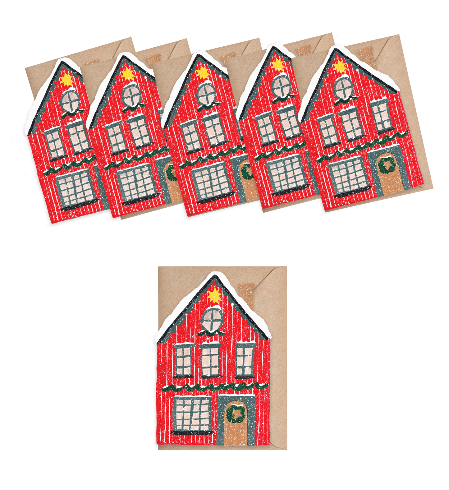 Red Cottage Mini Cards | Box of 6
