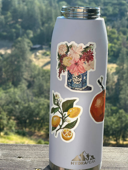 Delft Floral 3" Die Cut Sticker