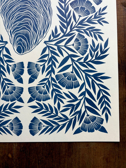 Oyster Risograph Print | 11 x 14