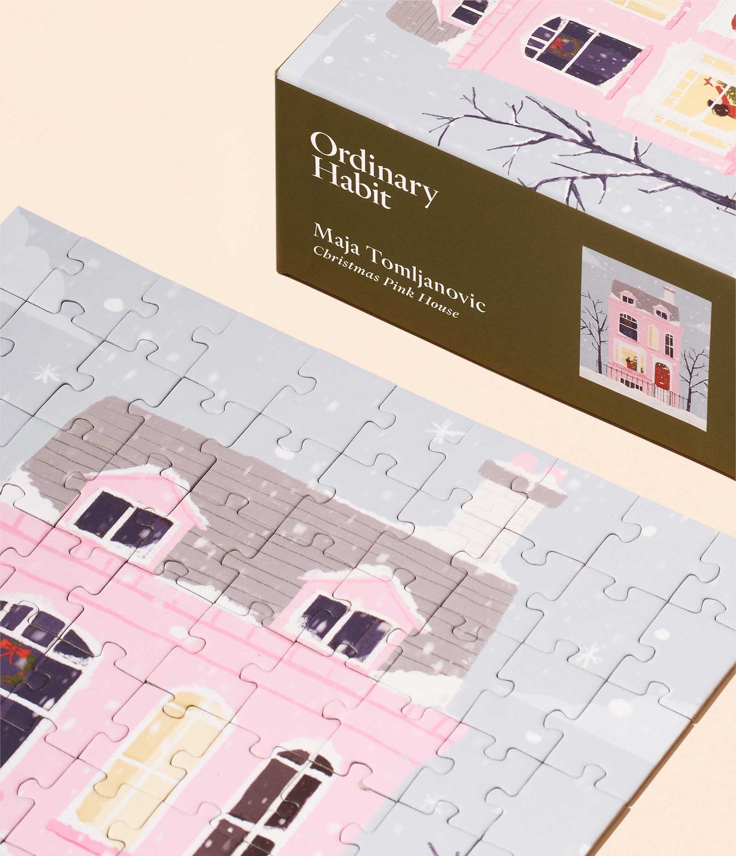 Christmas Pink House | 100 Piece Puzzle