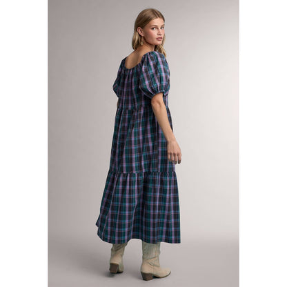 Berry Pickin' Plaid Midi Dress