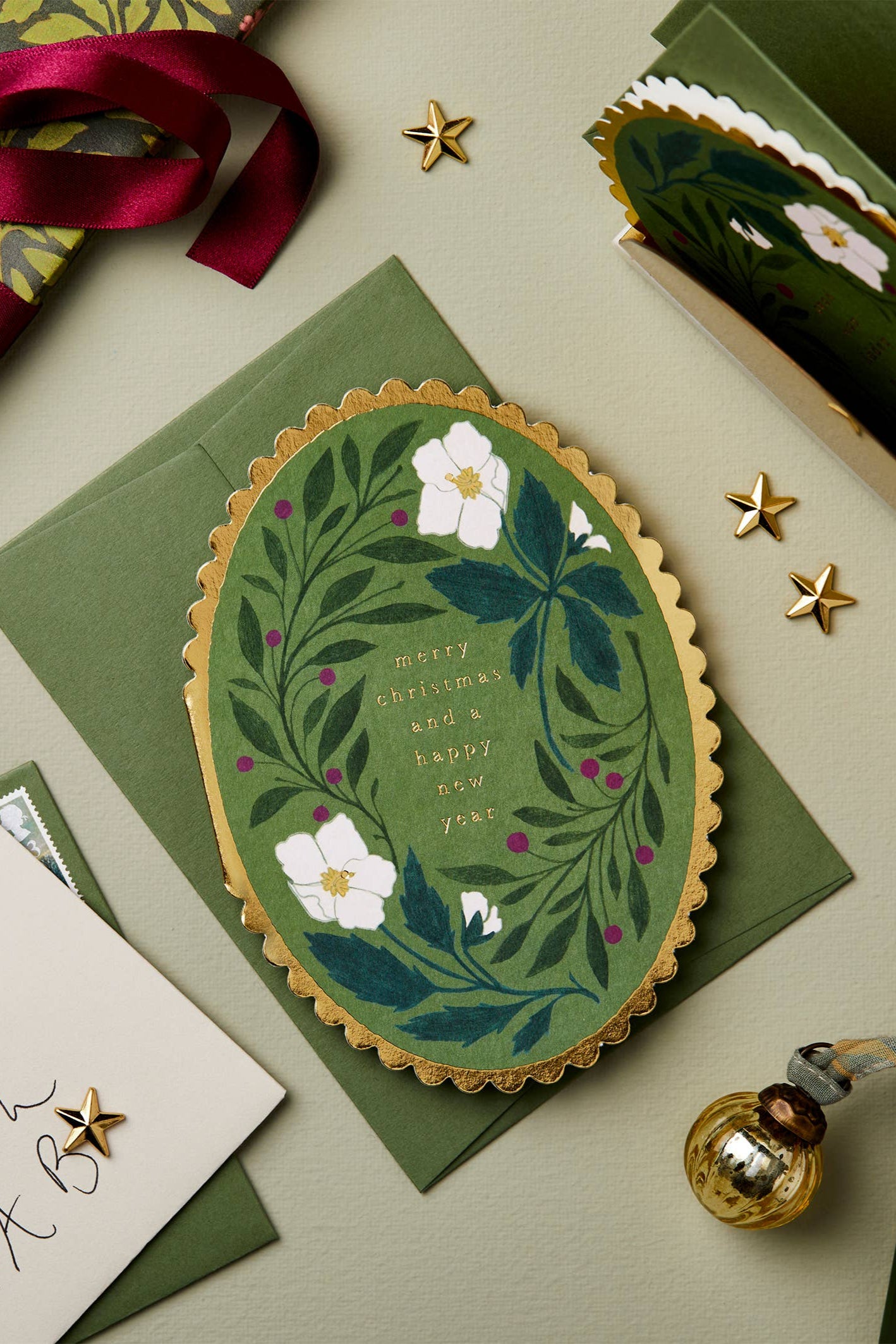 Green Flora 'Merry Christmas' Card