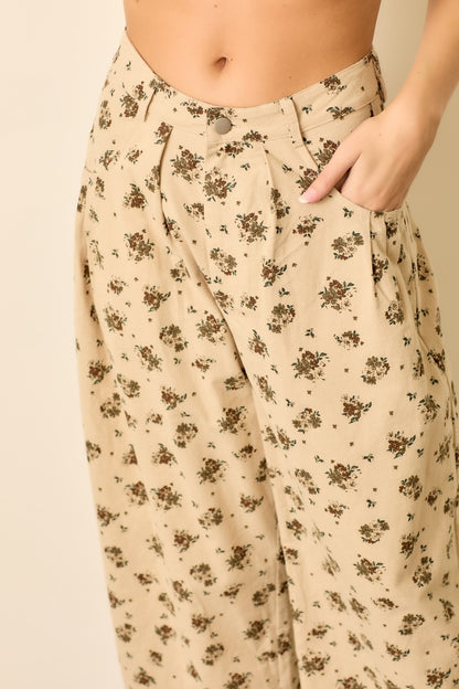 Floral Balloon Pants | Ivory