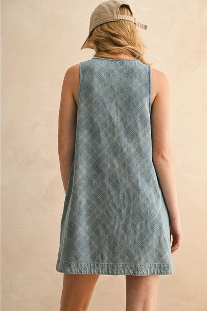 Jacquard Denim Mini Dress