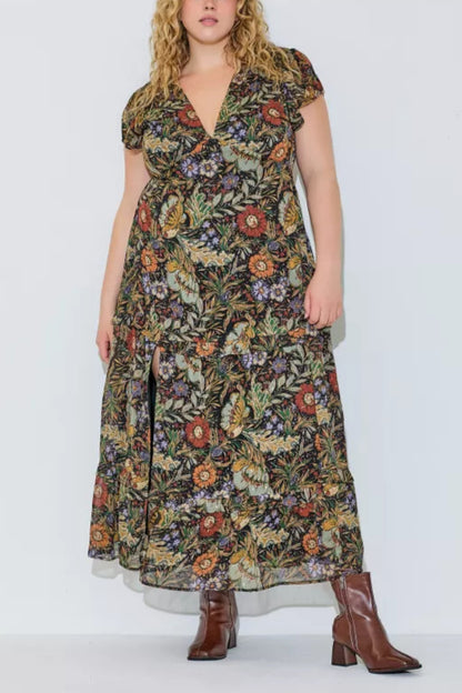 Sally Dark Floral Maxi Dress | Extended