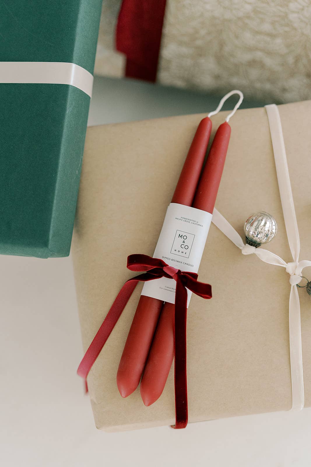 Beeswax Dipped Candles | Berry Red