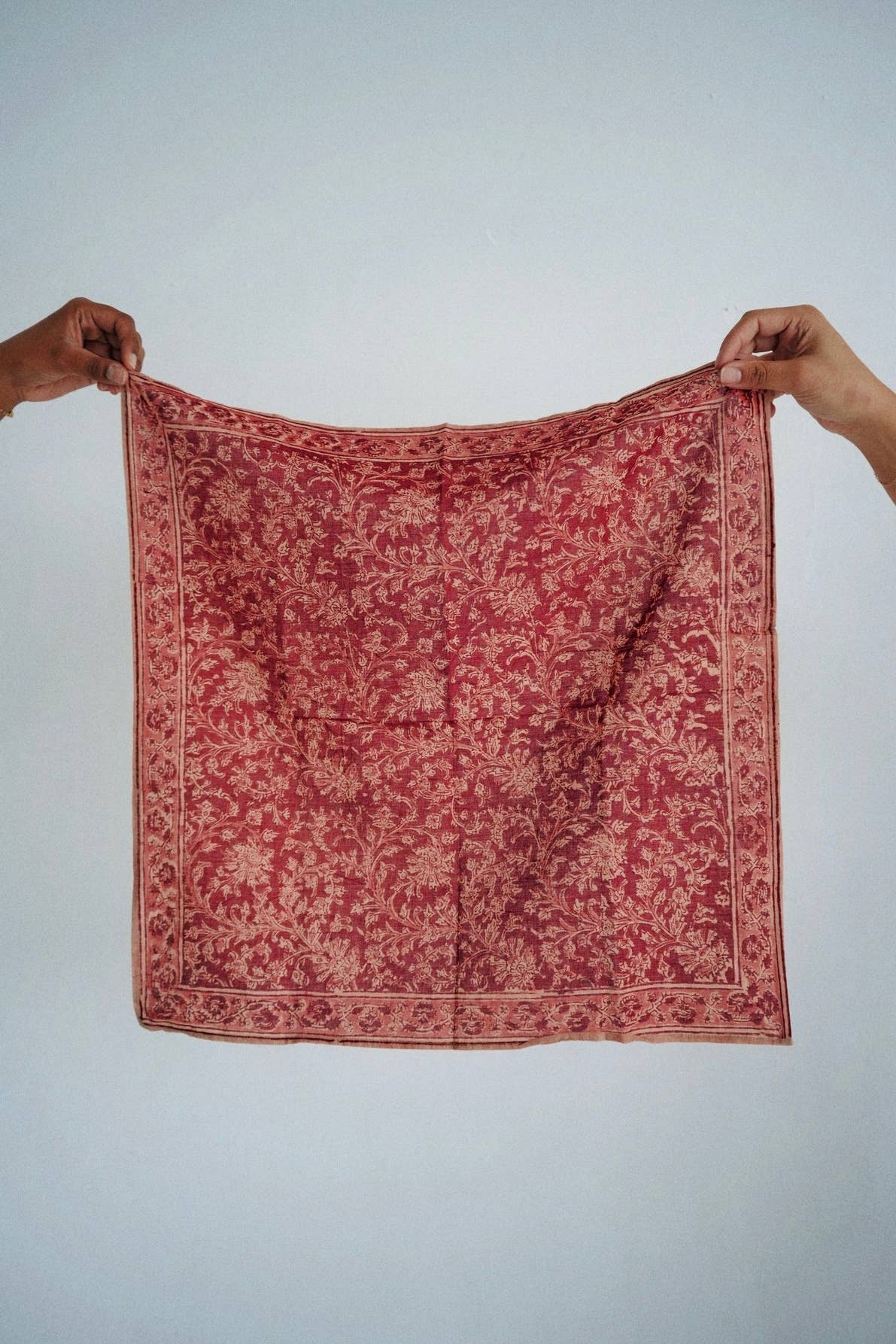 Kalamkari Cotton Bandana | Crimson Twist
