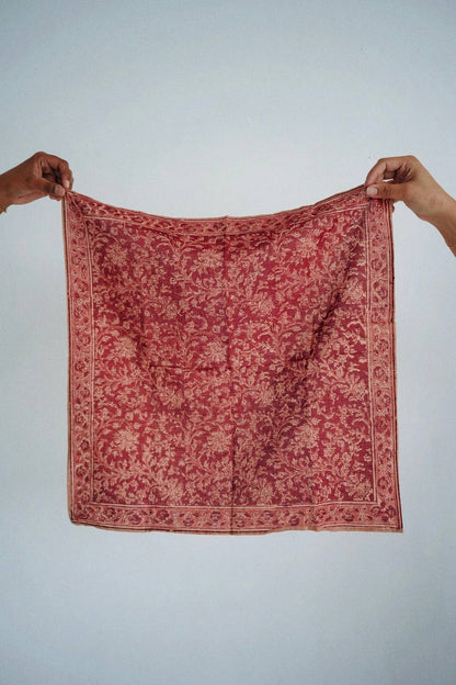 Kalamkari Cotton Bandana | Crimson Twist