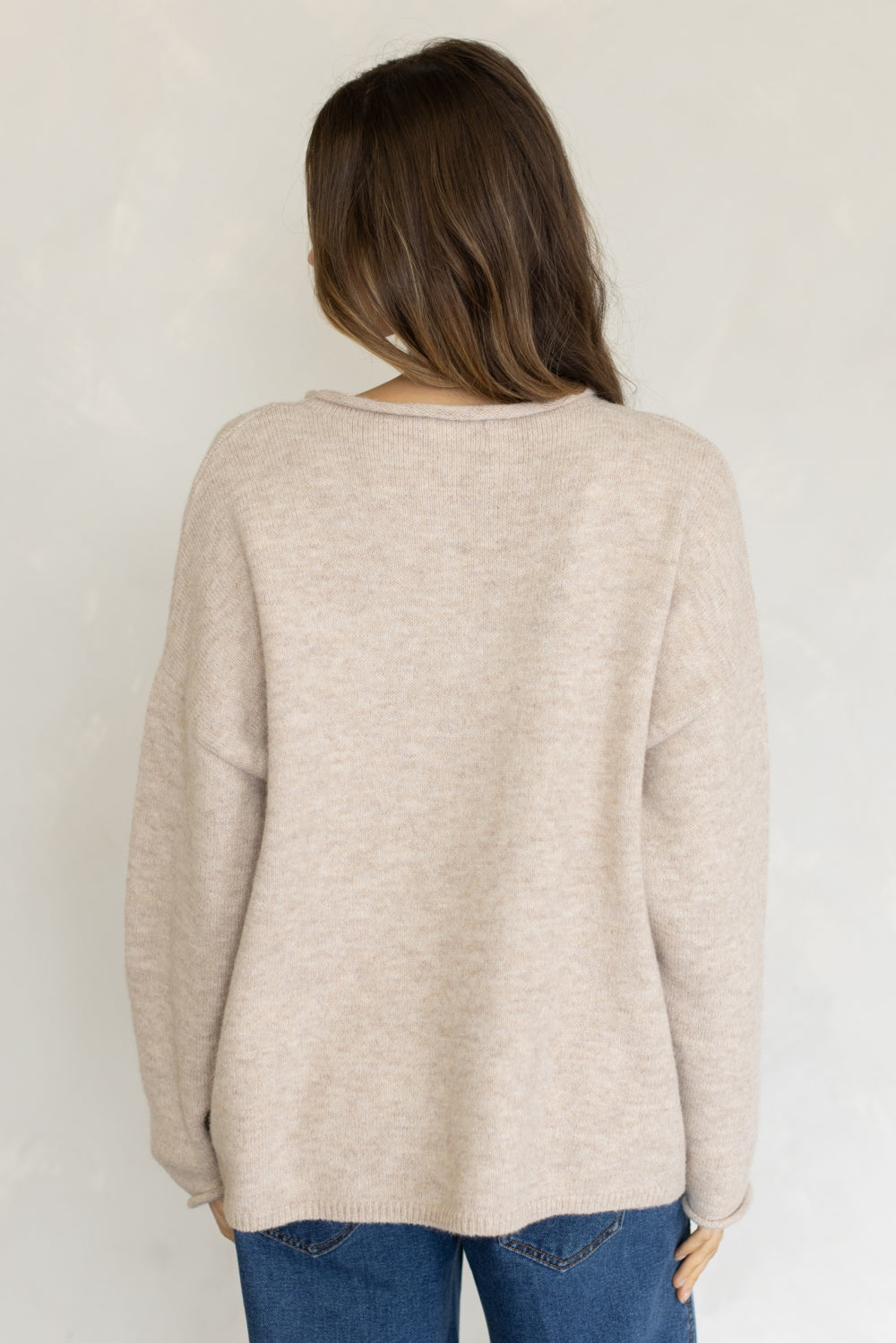 Oversized Piper Cardigan + Heart Buttons | Beige