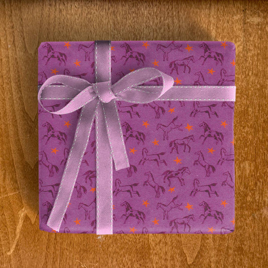 Purple Horses Wrapping Paper | Roll of 3 Sheets