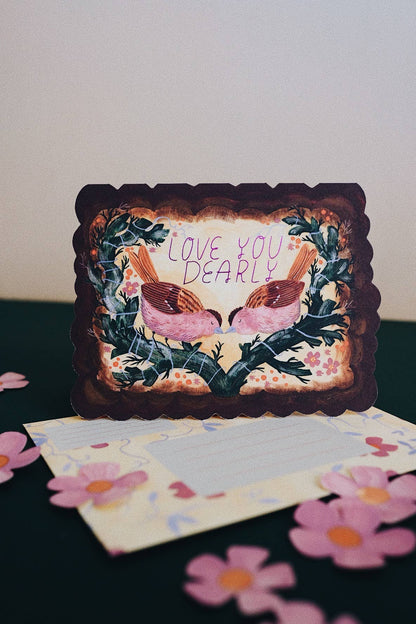 Love You Birds Die Cut Card