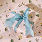 Floral Trellis and Blue Vine Stripe Double Sided Gift Wrap | Roll of 3 Sheets
