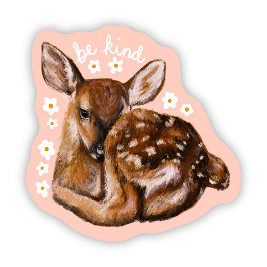 Be Kind Pink Deer Sticker